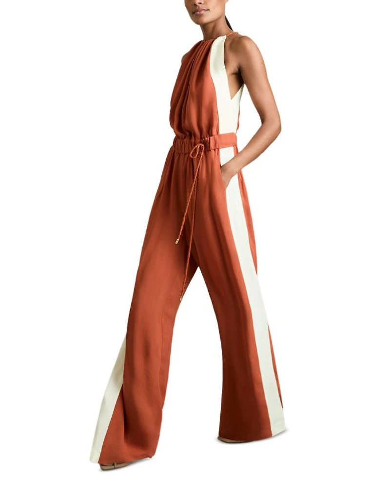 Side Stripe Rope Tie Jumpsuit