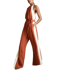 Side Stripe Rope Tie Jumpsuit