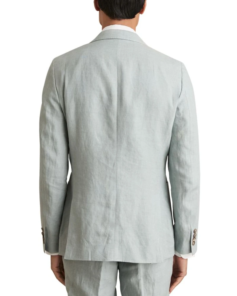 Linen Notch Lapel Slim Fit Blazer