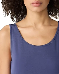 Scoop Neck Slim Fit Silk Tank Top