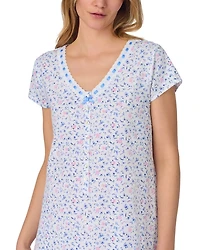 Floral Dainty Cap Short Nightshirt