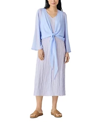 Sheer Silk Georgette Wrap Jacket