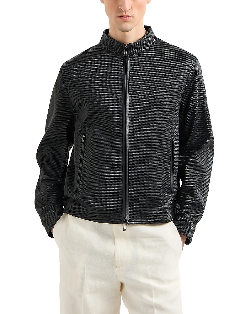 Emporio Armani Perforated Nappa Leather Jacket