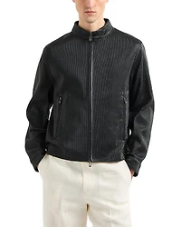 Emporio Armani Perforated Nappa Leather Jacket