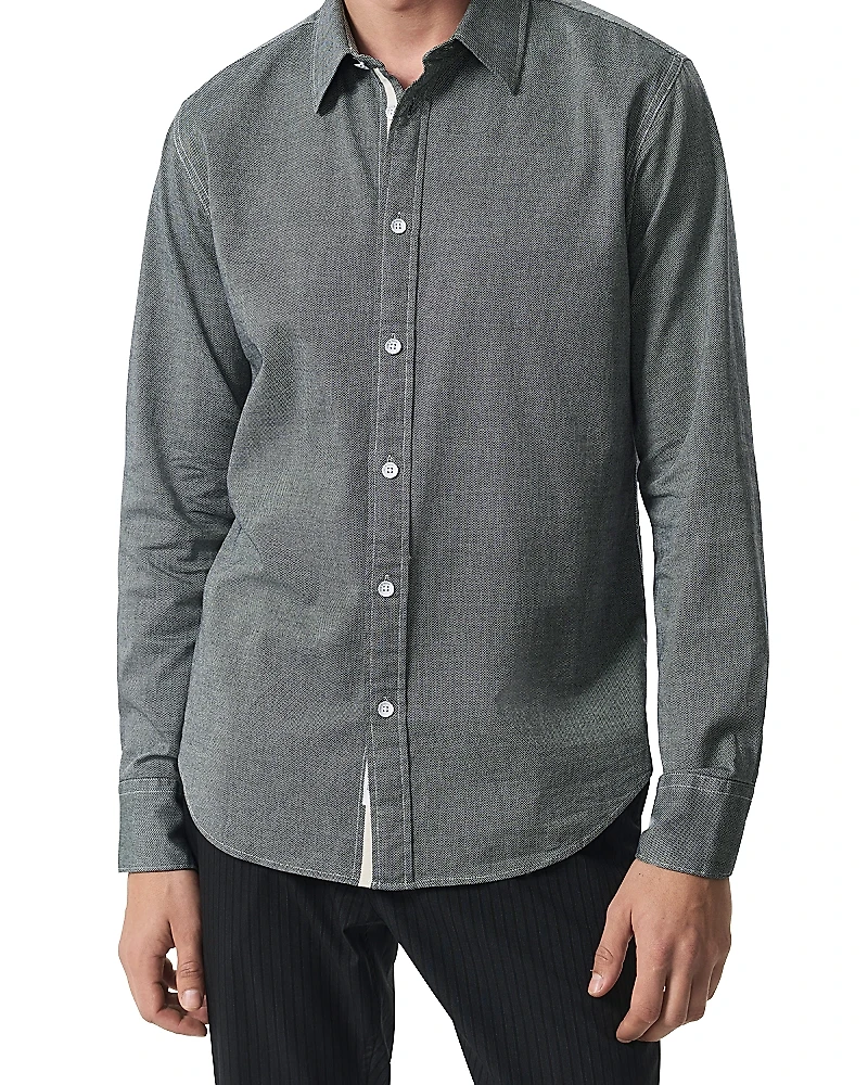 rag & bone Tomlin Stretch Dobby Button Front Shirt