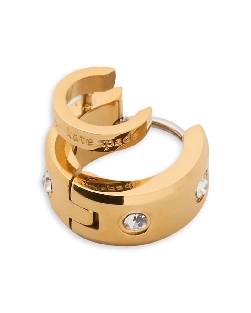 Set Stone Double Huggie Earrings