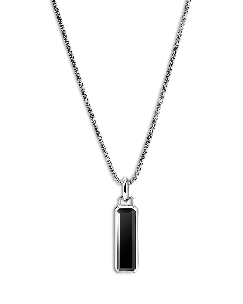 John Hardy Men's Sterling Silver Modern Talisman Onyx Pendant Necklace, 22