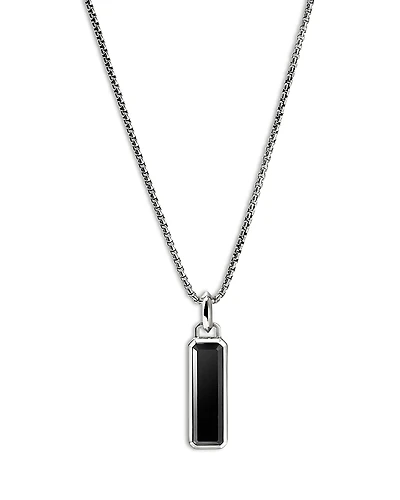 John Hardy Men's Sterling Silver Modern Talisman Onyx Pendant Necklace, 22