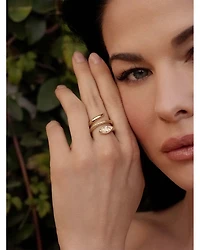 Marquise Cubic Zirconia Coiled Snake Ring 18K Gold Plated