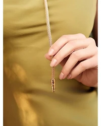 Serpentina Marquise Cubic Zirconia Snake Chain Adjustable Lariat Necklace in 18K Gold Plated, 26"