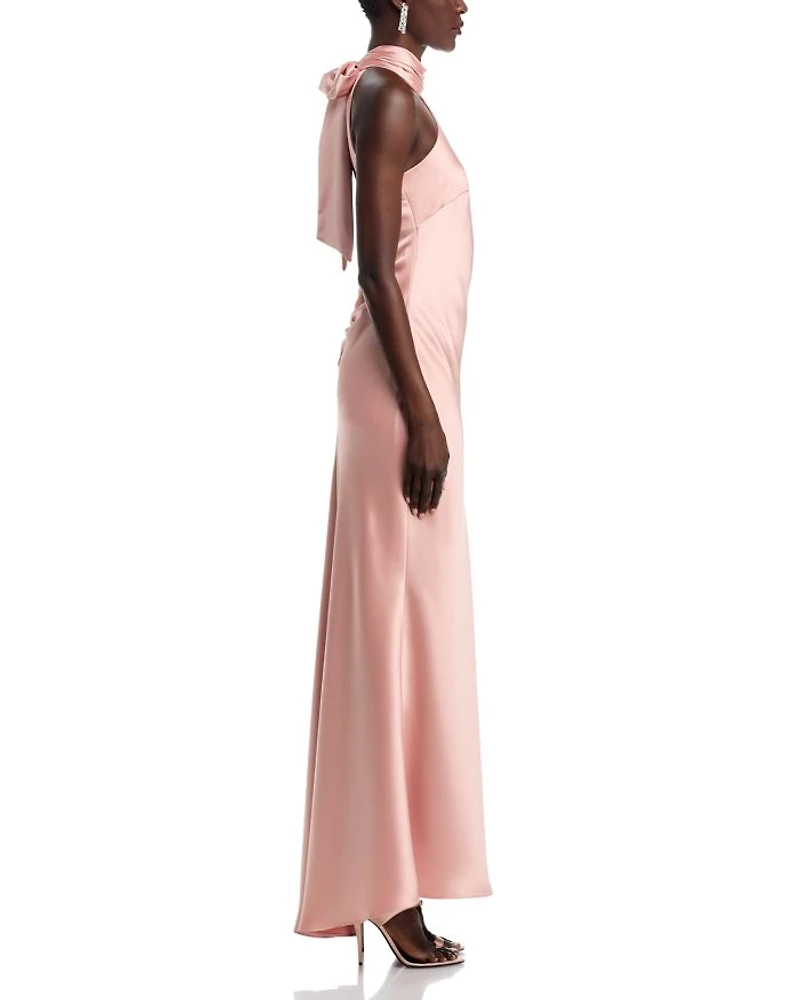 Sleeveless Satin Gown - Exclusive