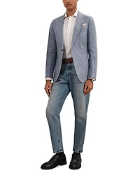 Linen Slim Fit Peak Lapel Blazer