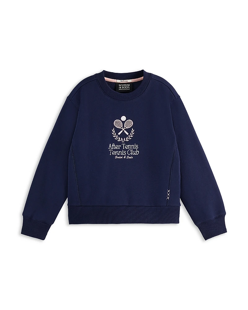 Scotch & Soda Girls' After Tennis Club Relaxed Fit Sweatshirt - Little Kid, Big Kid