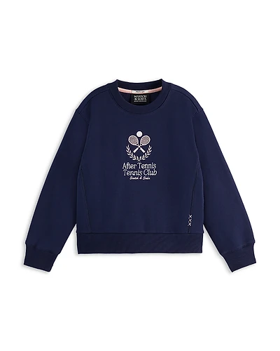 Scotch & Soda Girls' After Tennis Club Relaxed Fit Sweatshirt - Little Kid, Big Kid