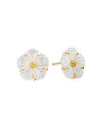 Capucine De Wulf Mermaid Garden Mother Of Pearl Blossom Petite Stud Earrings
