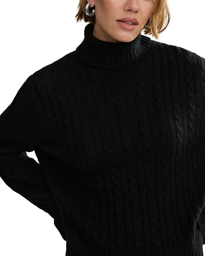 Nell Wool-Blend Cable Turtleneck Sweater