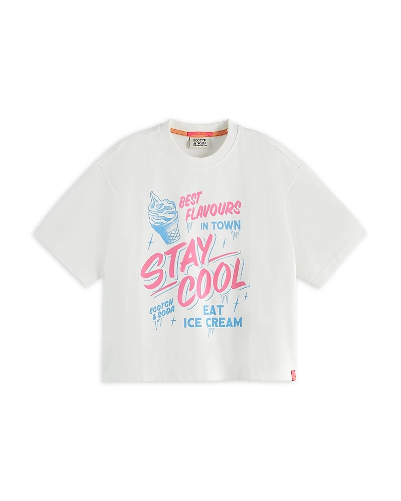 Scotch & Soda Girls' Stay Cool Loose Fit Tee - Little Kid, Big Kid