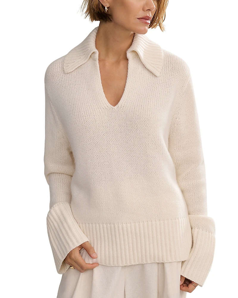 Jenni Kayne Phoebe Cashmere Polo Sweater