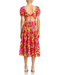 Floral Cutout Tie-Back Midi Dress - Exclusive