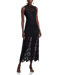 Aqua Crochet Mock Neck Maxi Dress - Exclusive