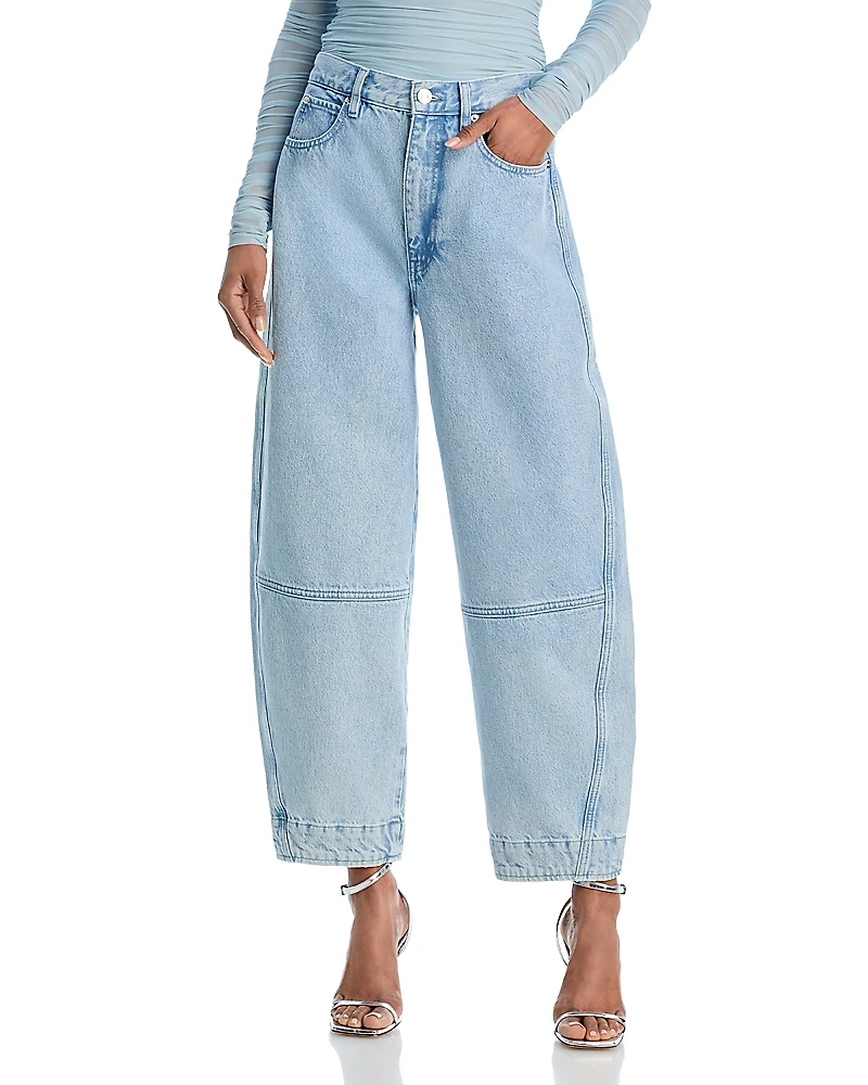 Frame The Twisted High Rise Wide Leg Ankle Jeans