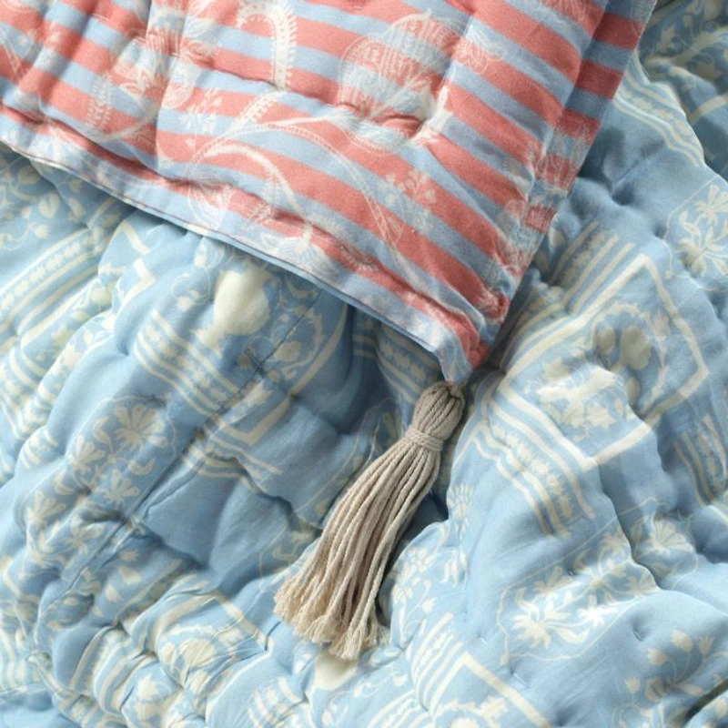 Aquamarine Handcrafted Cotton Quilt