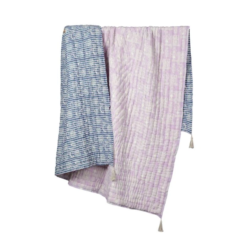 Amethyst Handcrafted Cotton Quilt, Queen