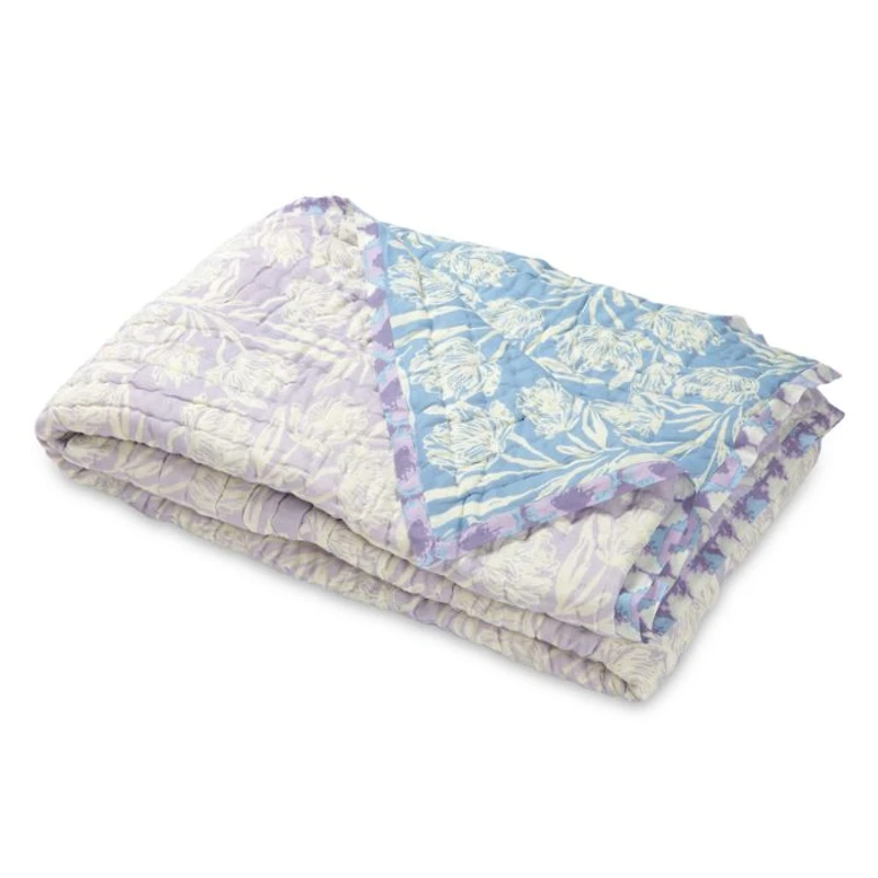 Lilac Bloom Handcrafted Cotton Quilt