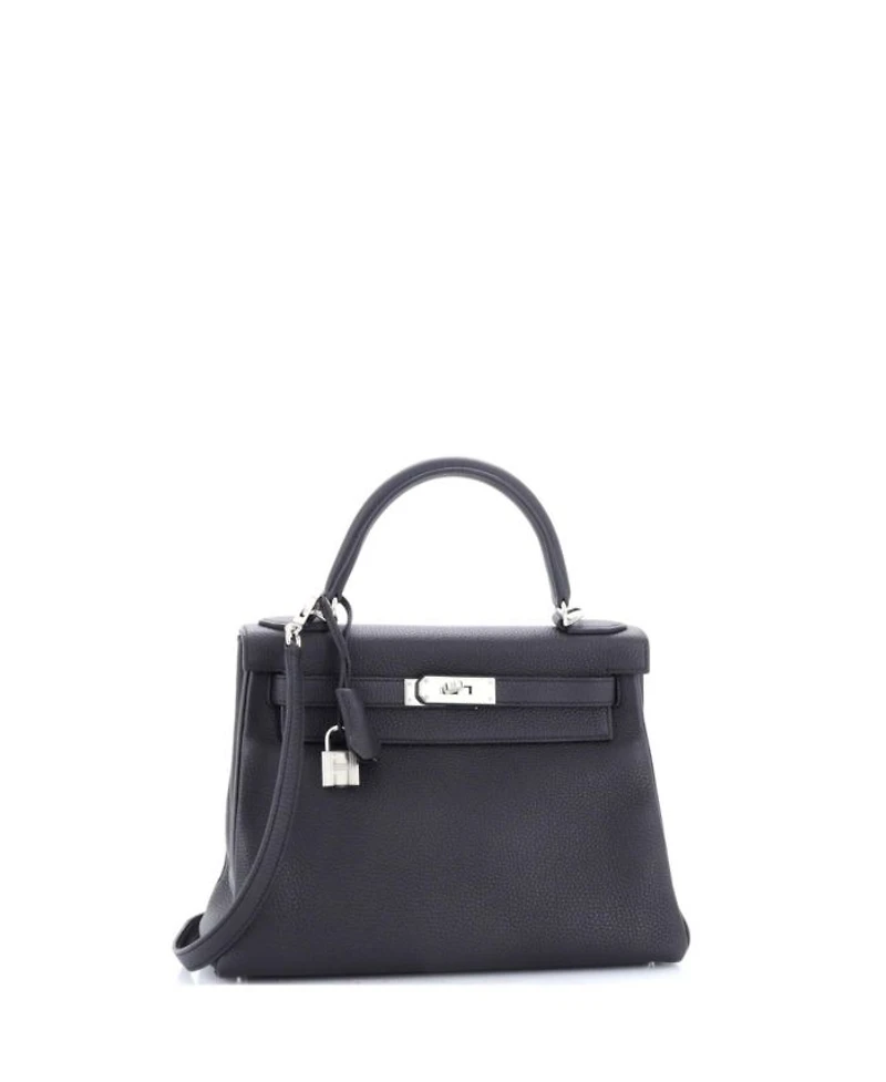 Kelly 28 Handbag Togo with Palladium Hardware