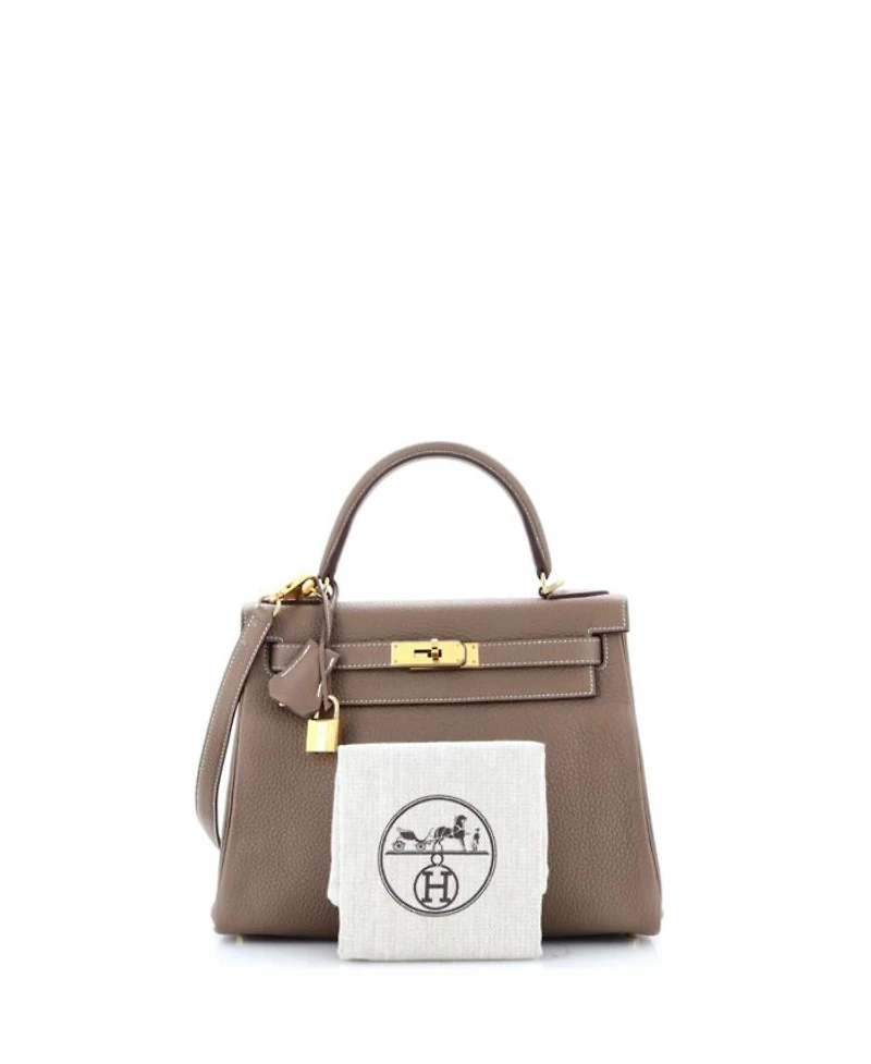 Kelly 28 Handbag Clemence with Gold Hardware