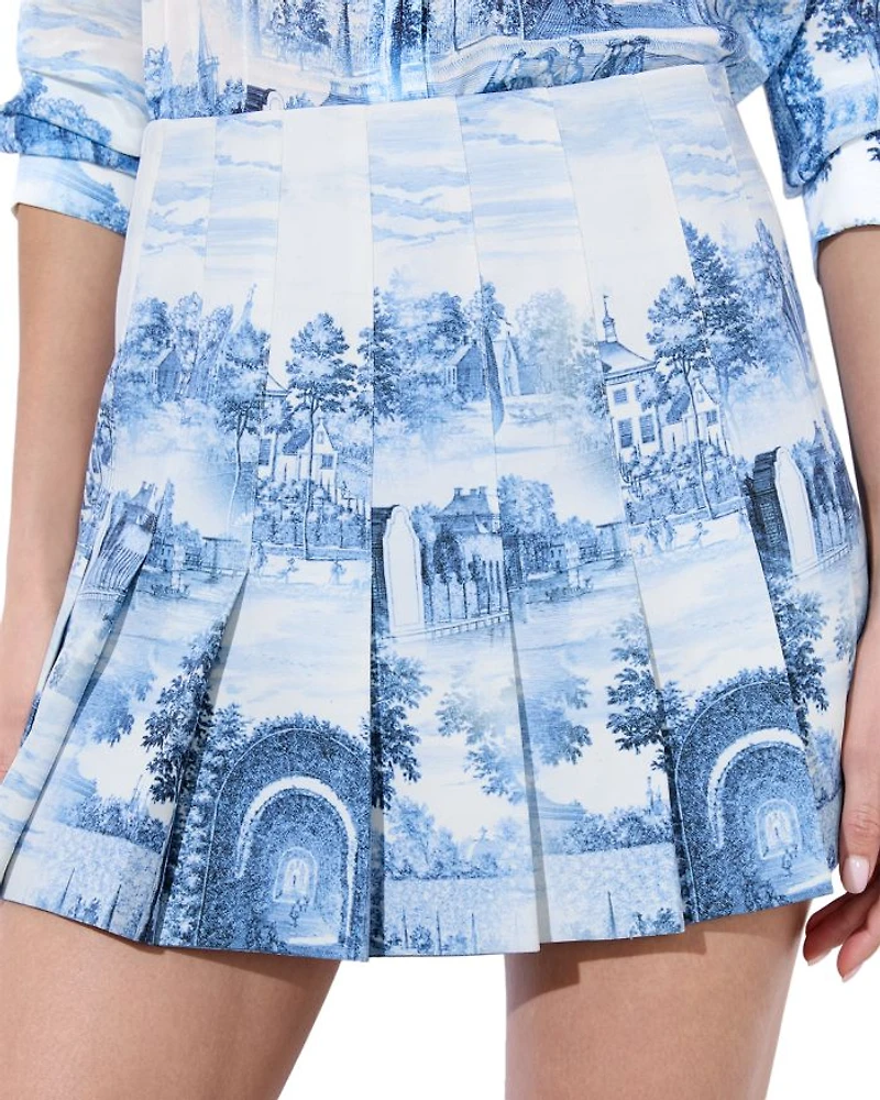 Carter Stitch Pleated Mini Skirt