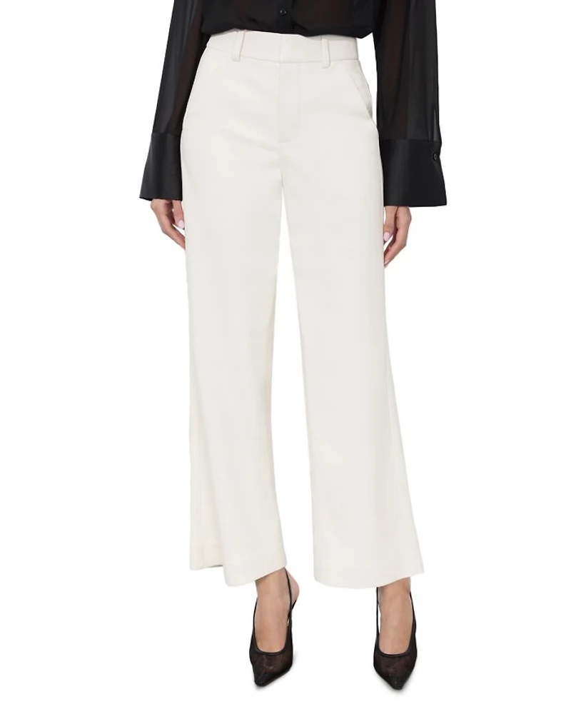 Alexander Faux Leather High Rise Slim Straight Ankle Trousers