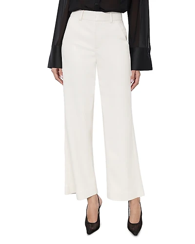 Alice and Olivia Alexander Faux Leather High Rise Slim Straight Ankle Trousers