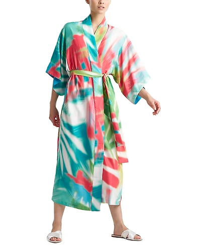 Natori Printed Kimono Sleeve Sleep Robe