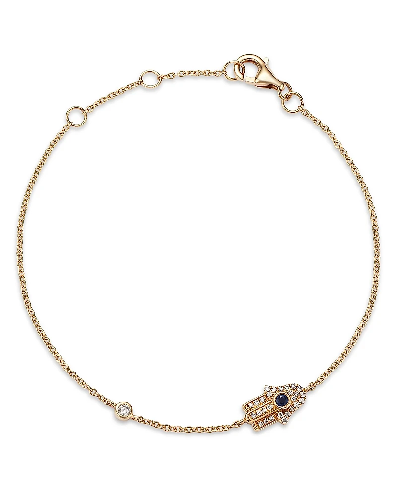 Bloomingdale's Fine Collection Sapphire & Diamond Hamsa Bracelet