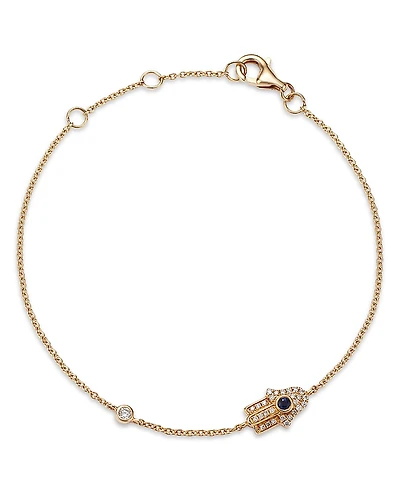 Bloomingdale's Fine Collection Sapphire & Diamond Hamsa Bracelet