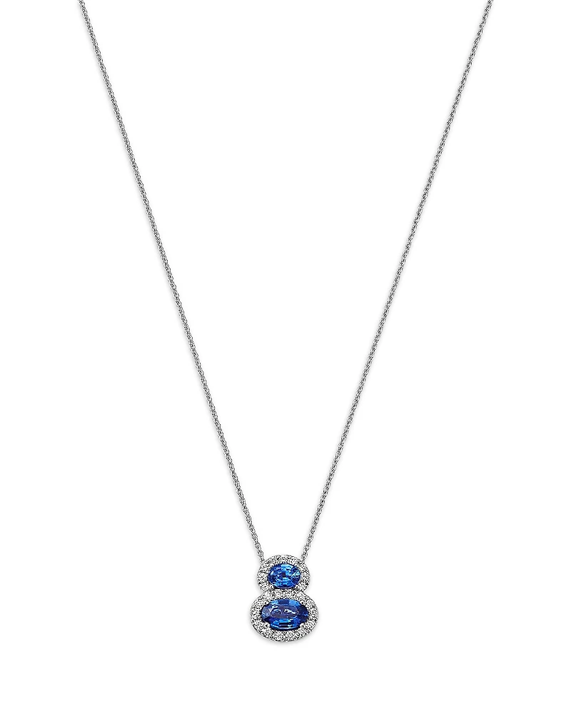 Bloomingdale's Fine Collection Sapphire & Diamond Pendant Necklace