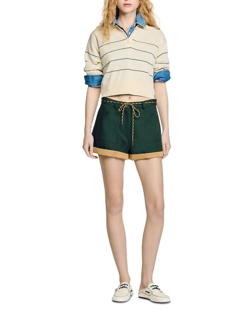 Two Tone Cuffed Shorts