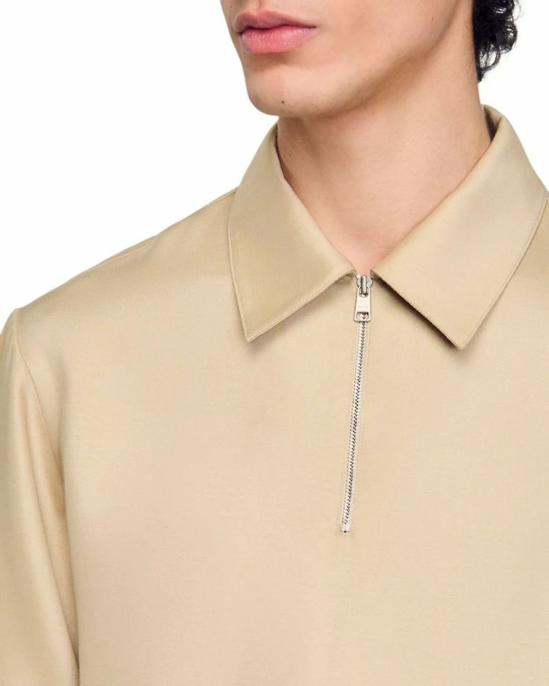 Zip-Neck Polo Shirt