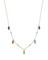 Bloomingdale's Fine Collection Multi Semi-Precious Stones & Diamond Multi-Drop Necklace