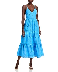 Aqua Eyelet Maxi Dress - Exclusive