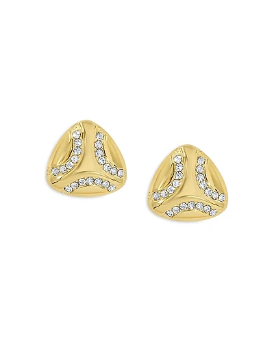 Jackie Mack Designs Trois Pave Triangular Stud Earrings
