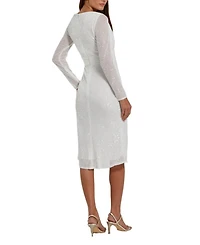 Long Sleeve Sequined Midi Dress