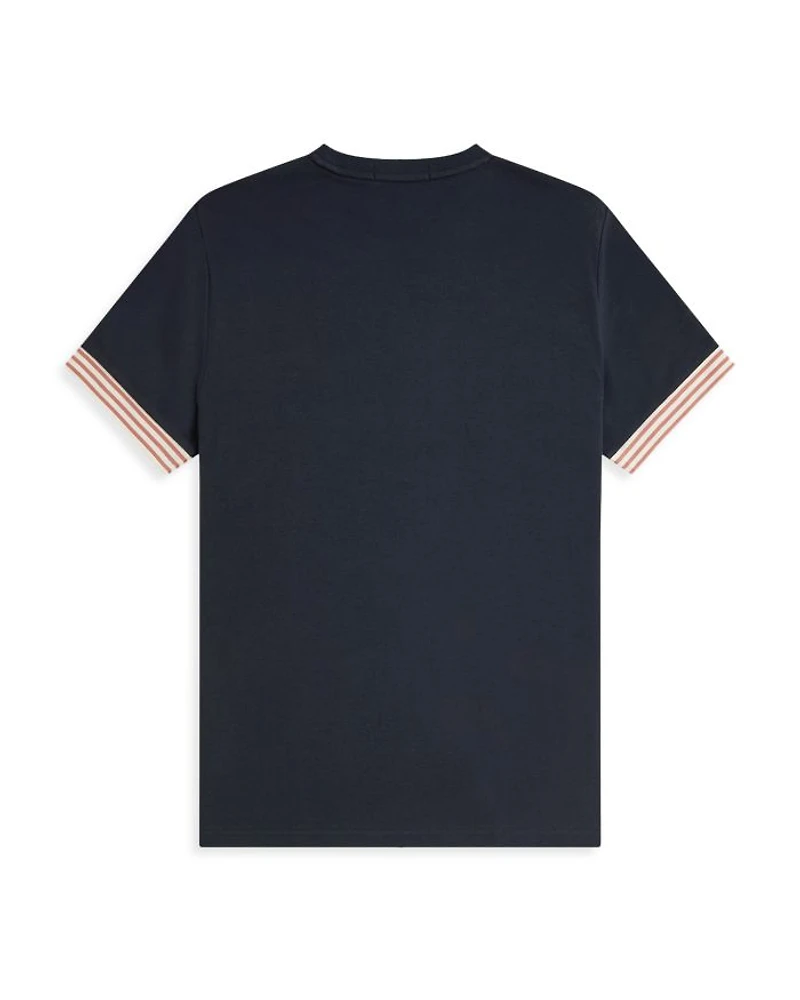 Short Sleeve Striped-Cuff Tee