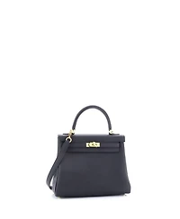 Kelly 25 Handbag Black Togo with Gold Hardware
