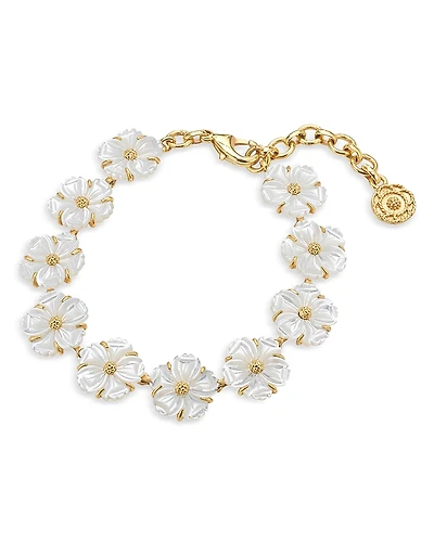 Capucine De Wulf Mermaid Garden Mother Of Pearl Flower Flex Bracelet