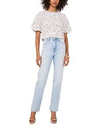 Crewneck Puff Sleeve Blouse