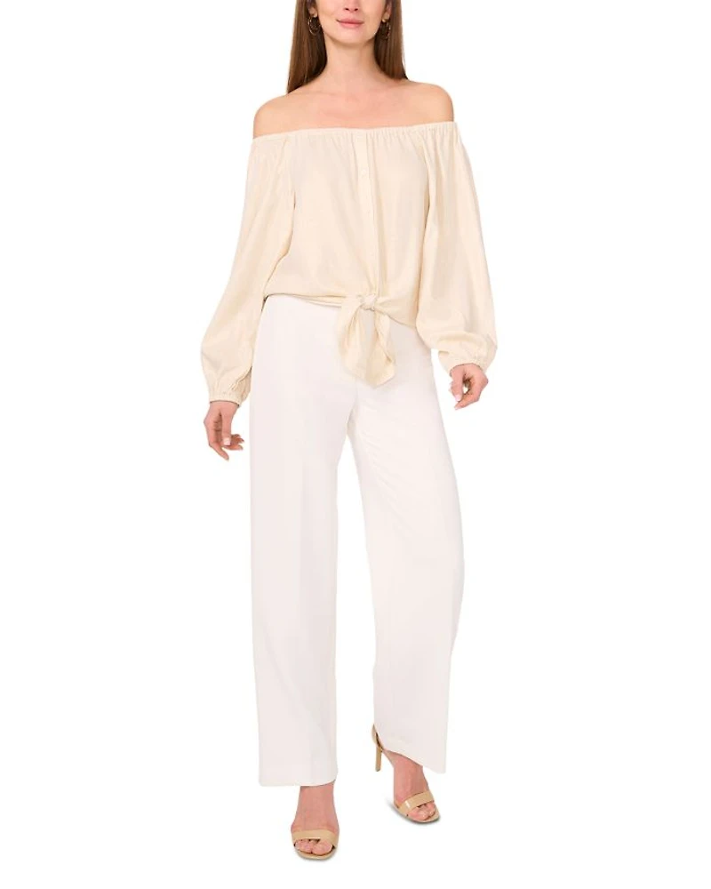 Off The Shoulder Tie Hem Top
