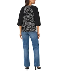 Raglan Sleeve Embroidered Button Down Shirt