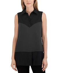 Foxcroft Sasha Mixed Media Top